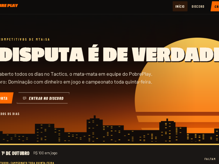 Site criado para Pobreplay